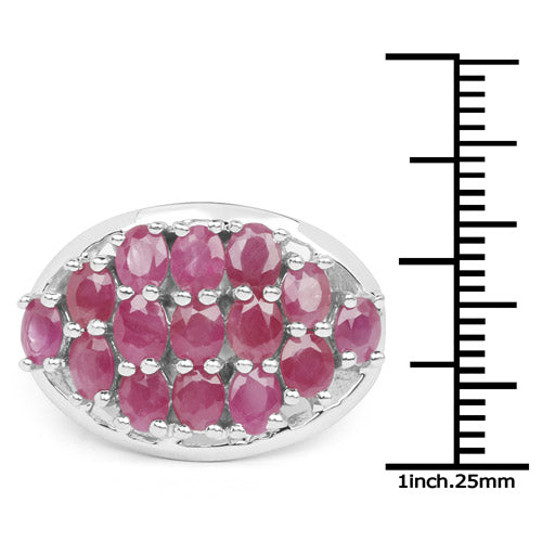 3.00 Carat Genuine Ruby .925 Sterling Silver Ring