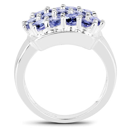 2.21 Carat Genuine Tanzanite .925 Sterling Silver Ring