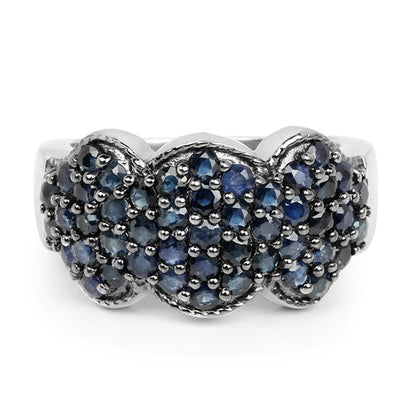 2.35 Carat Genuine Blue Sapphire .925 Sterling Silver Ring