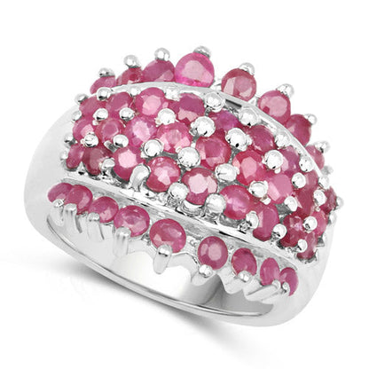2.70 Carat Genuine Ruby .925 Sterling Silver Ring