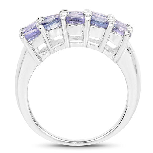 2.55 Carat Genuine Tanzanite .925 Sterling Silver Ring