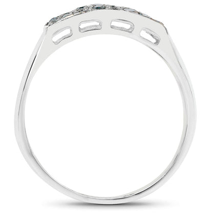 0.48 Carat Genuine Blue Diamond .925 Sterling Silver Ring