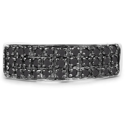 0.35 Carat Genuine Black Diamond .925 Sterling Silver Ring