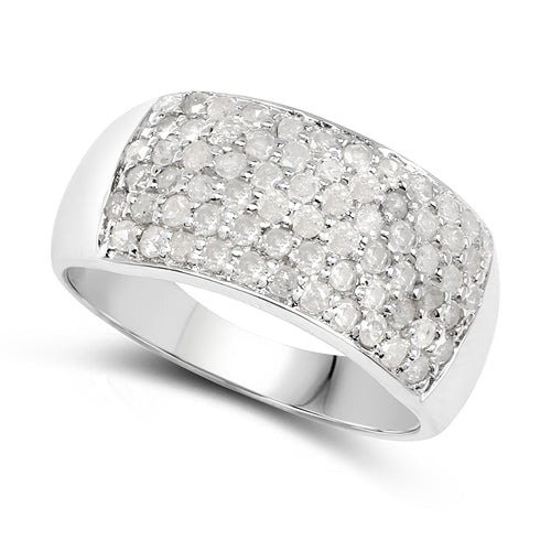 1.21 Carat Genuine White Diamond .925 Sterling Silver Ring