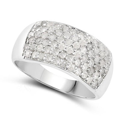 1.21 Carat Genuine White Diamond .925 Sterling Silver Ring
