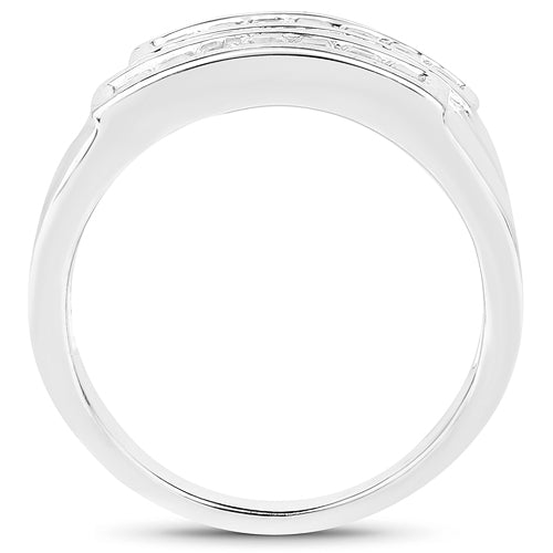 0.70 Carat Genuine White Sapphire .925 Sterling Silver Ring