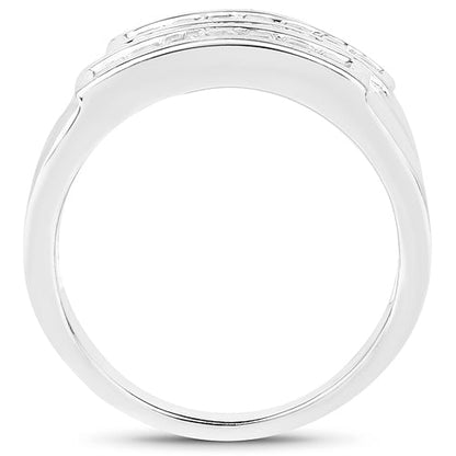 0.70 Carat Genuine White Sapphire .925 Sterling Silver Ring