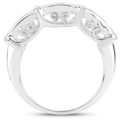 1.08 Carat Genuine Orange Sapphire .925 Sterling Silver Ring