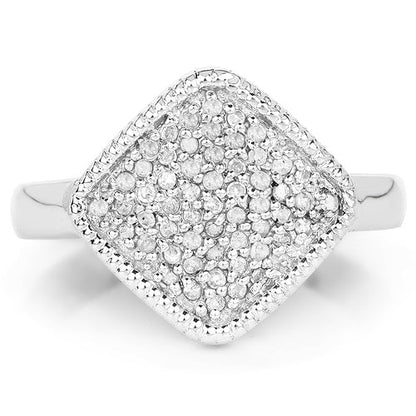 0.23 Carat Genuine White Diamond .925 Sterling Silver Ring