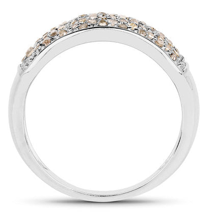 0.42 Carat Genuine White Diamond .925 Sterling Silver Ring