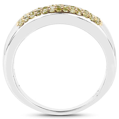 0.22 Carat Genuine Yellow Diamond .925 Sterling Silver Ring