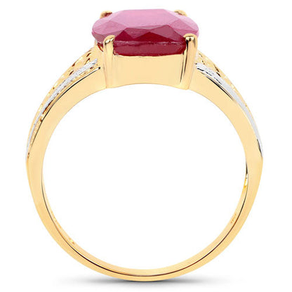 7.50 Carat Glass Filled Ruby .925 Sterling Silver Ring