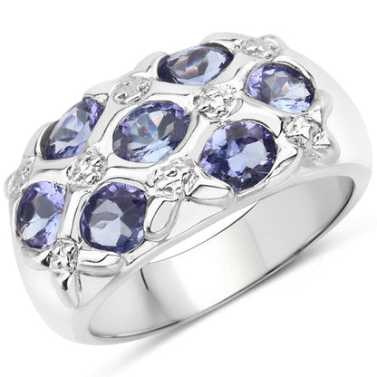 2.31 Carat Genuine Tanzanite .925 Sterling Silver Ring