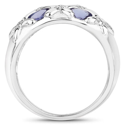 2.31 Carat Genuine Tanzanite .925 Sterling Silver Ring