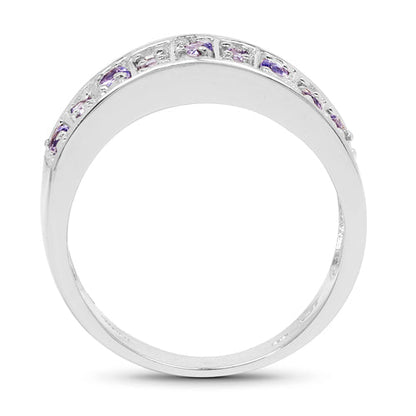1.23 Carat Genuine Tanzanite .925 Sterling Silver Ring
