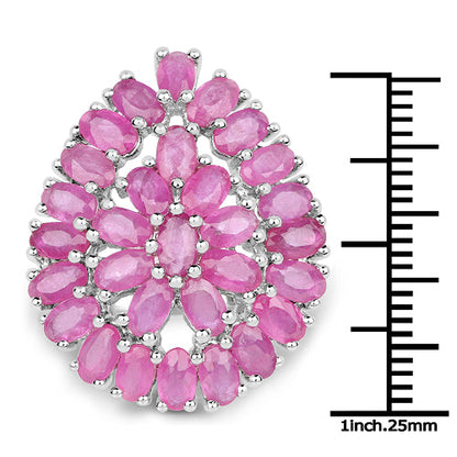 8.10 Carat Genuine Ruby .925 Sterling Silver Ring