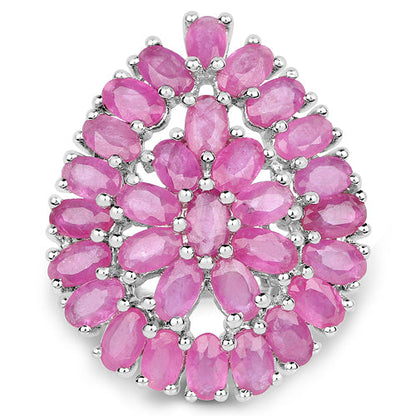 8.10 Carat Genuine Ruby .925 Sterling Silver Ring