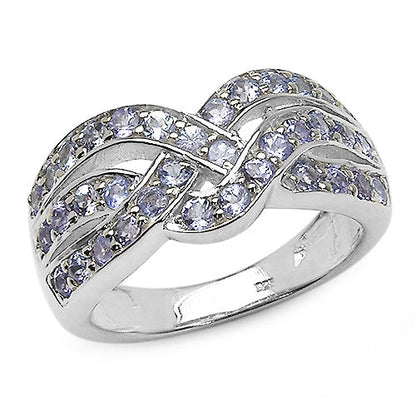 1.26 Carat Genuine Tanzanite .925 Sterling Silver Ring