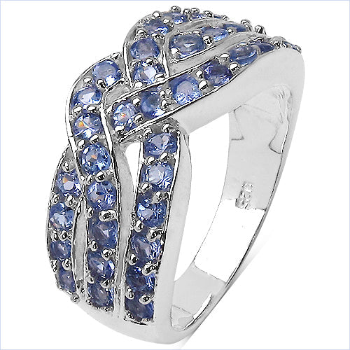 1.26 Carat Genuine Tanzanite .925 Sterling Silver Ring