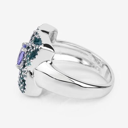 0.44 Carat Genuine Tanzanite .925 Sterling Silver Ring