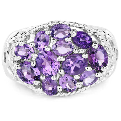 2.64 Carat Genuine Amethyst .925 Sterling Silver Ring