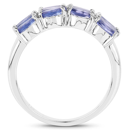 3.00 Carat Genuine Tanzanite .925 Sterling Silver Ring