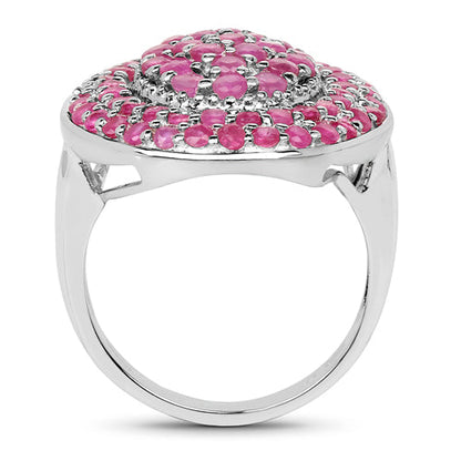 3.11 Carat Genuine Ruby .925 Sterling Silver Ring