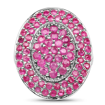 3.11 Carat Genuine Ruby .925 Sterling Silver Ring