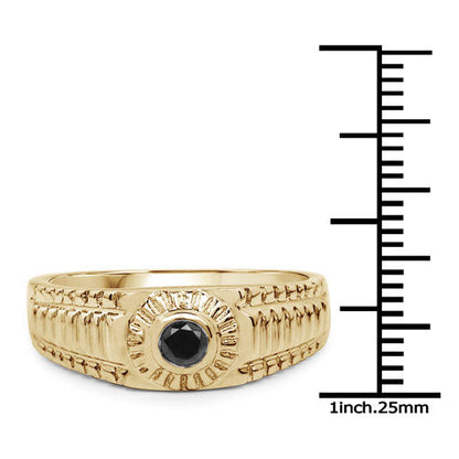 0.20 Carat Genuine Black Diamond .925 Sterling Silver Ring