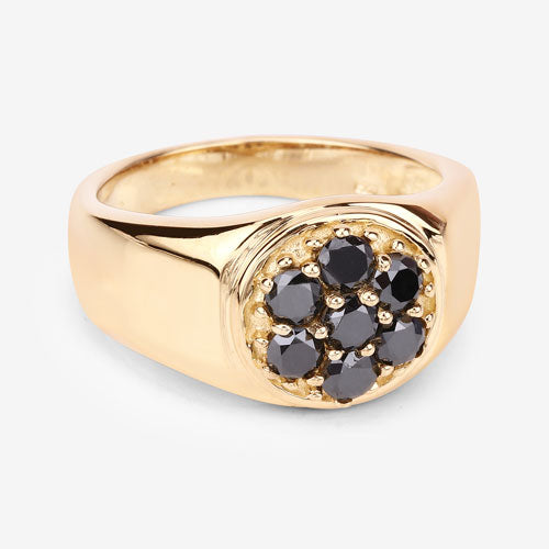 0.91 Carat Genuine Black Diamond .925 Sterling Silver Ring
