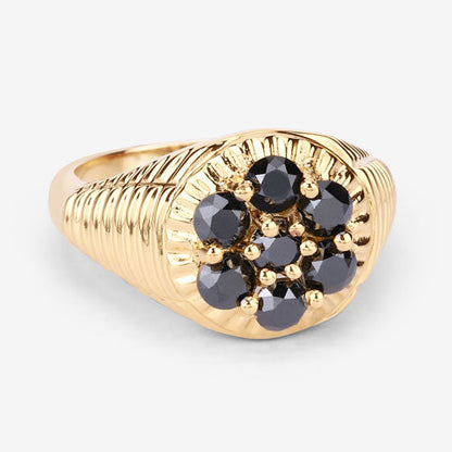 0.91 Carat Genuine Black Diamond .925 Sterling Silver Ring