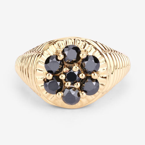 0.91 Carat Genuine Black Diamond .925 Sterling Silver Ring