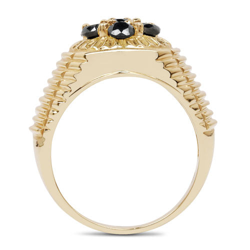 0.91 Carat Genuine Black Diamond .925 Sterling Silver Ring