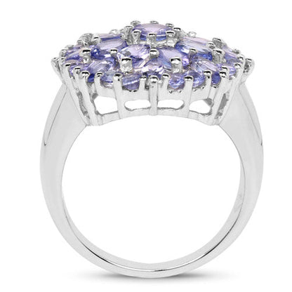 2.79 Carat Genuine Tanzanite .925 Sterling Silver Ring
