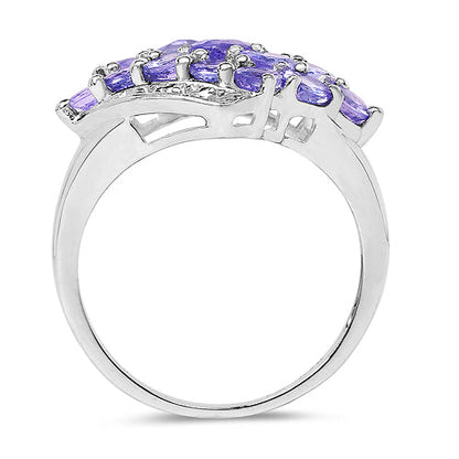 1.85 Carat Genuine Tanzanite .925 Sterling Silver Ring