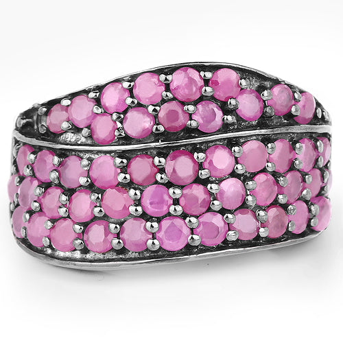 2.33 Carat Genuine Ruby .925 Sterling Silver Ring