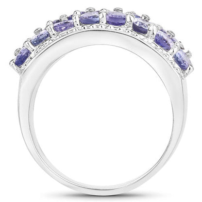 2.59 Carat Genuine Tanzanite .925 Sterling Silver Ring