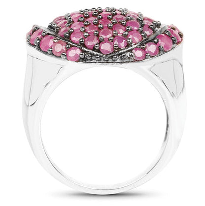 3.35 Carat Genuine Ruby .925 Sterling Silver Ring