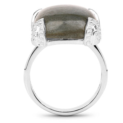 16.95 Carat Genuine Labradorite .925 Sterling Silver Ring