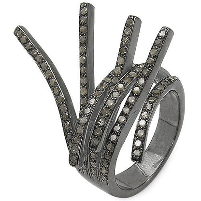 1.53 Carat Genuine TLB Diamond .925 Sterling Silver Ring