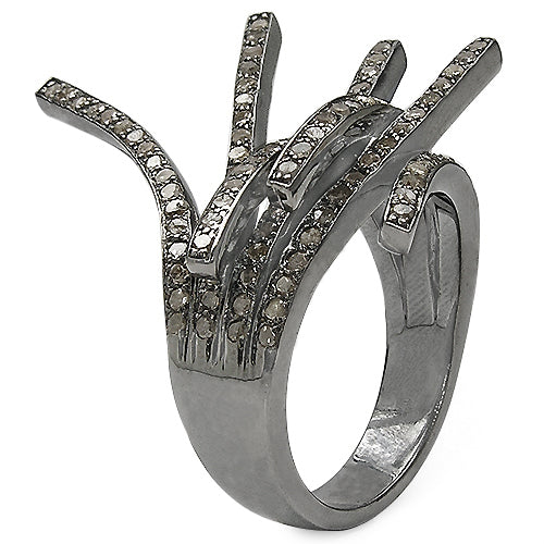 1.53 Carat Genuine TLB Diamond .925 Sterling Silver Ring