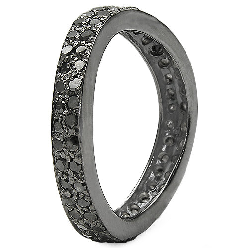 1.11 Carat Genuine Black Diamond .925 Sterling Silver Ring