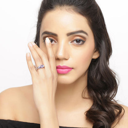 1.63 Carat Genuine Tanzanite .925 Sterling Silver Ring