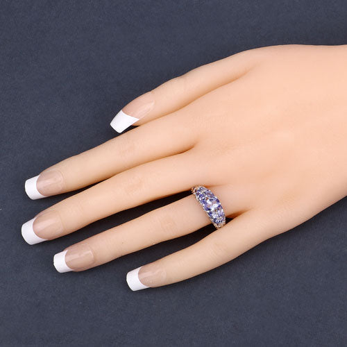 1.63 Carat Genuine Tanzanite .925 Sterling Silver Ring
