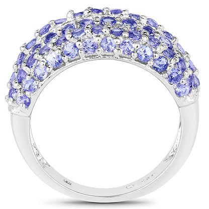 2.47 Carat Genuine Tanzanite .925 Sterling Silver Ring