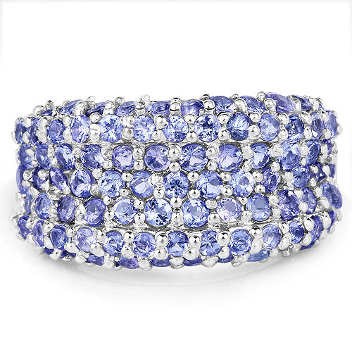 2.47 Carat Genuine Tanzanite .925 Sterling Silver Ring