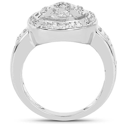 14K Yellow Gold Plated 0.21 Carat Genuine White Diamond .925 Sterling Silver Ring