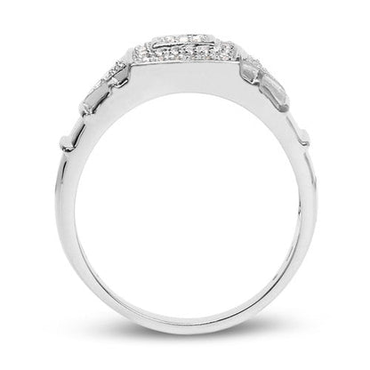 14K White Gold Plated 0.21 Carat Genuine White Diamond .925 Sterling Silver Ring