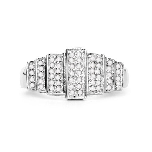 14K White Gold Plated 0.26 Carat Genuine White Diamond .925 Sterling Silver Ring