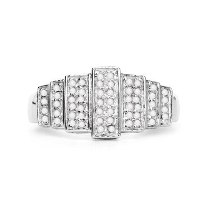 14K White Gold Plated 0.26 Carat Genuine White Diamond .925 Sterling Silver Ring